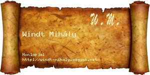 Windt Mihály névjegykártya